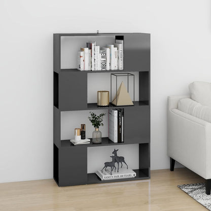 Book Cabinet Room Divider High Gloss Grey 80x24x124.5 cm