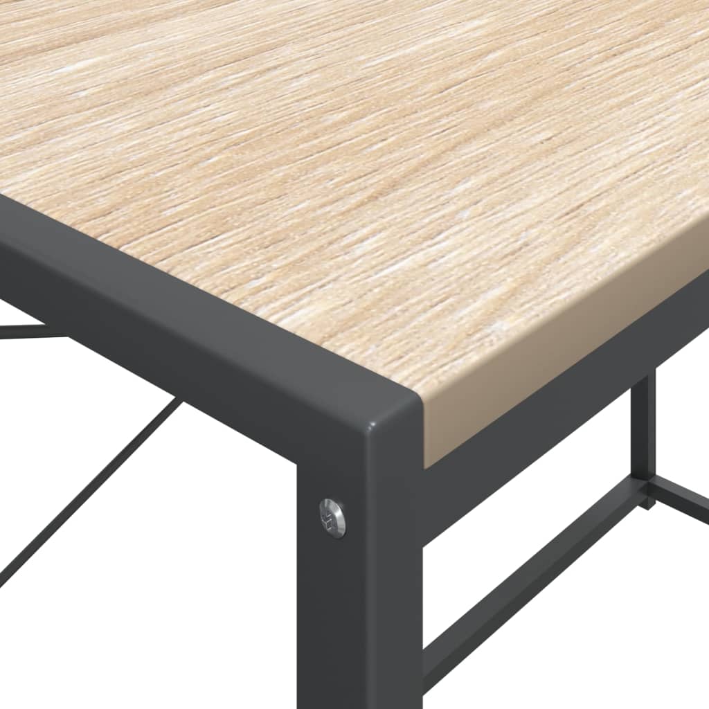 Computer Desk Black and Oak 110x60x138 cm Engineered Wood