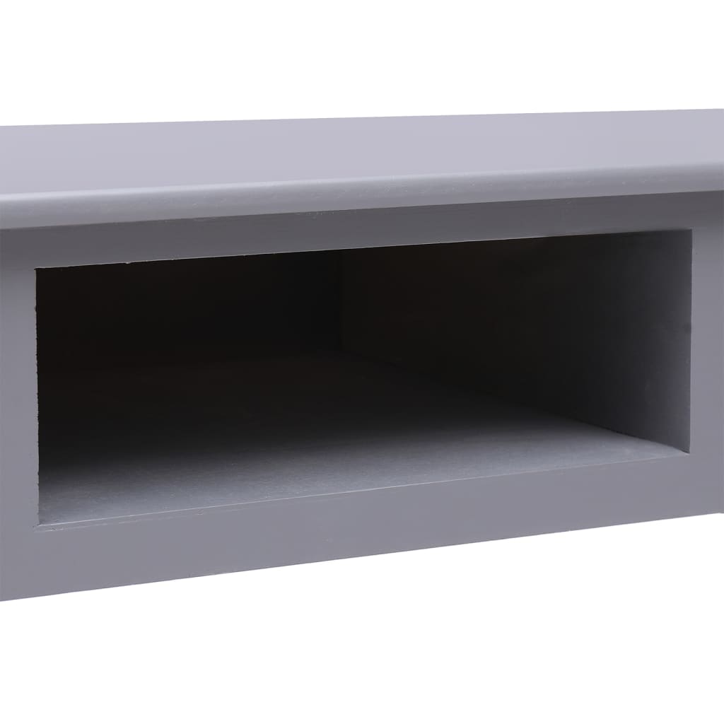 Desk Grey 108x45x76 cm Solid Wood Paulownia