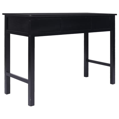 Writing Desk Black 108x45x76 cm Solid Wood Paulownia