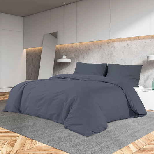Duvet Cover Set Anthracite 135x200 cm Light-weight Microfiber