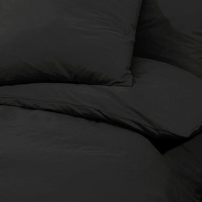 Duvet Cover Set Black 140x200 cm Light-weight Microfiber