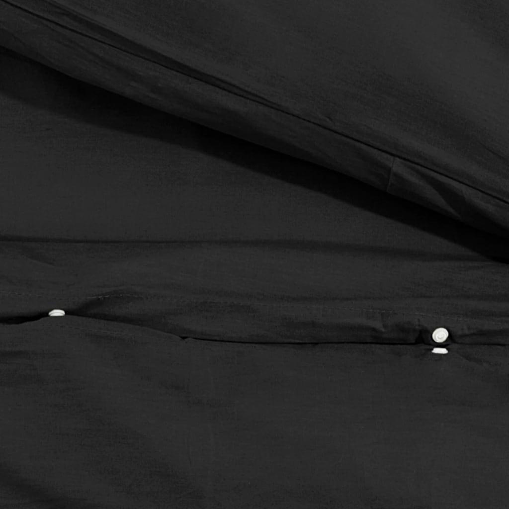 Duvet Cover Set Black 140x200 cm Light-weight Microfiber
