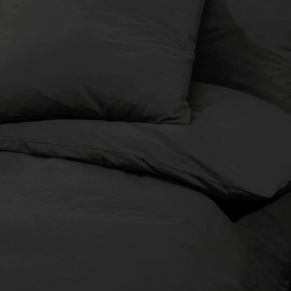 Duvet Cover Set Black 200x200 cm Light-weight Microfiber