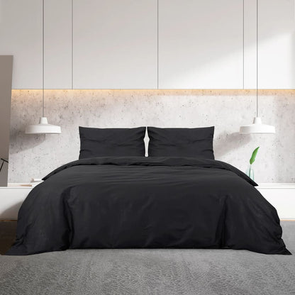 Duvet Cover Set Black 200x200 cm Light-weight Microfiber