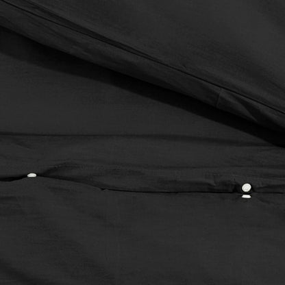 Duvet Cover Set Black 200x200 cm Light-weight Microfiber