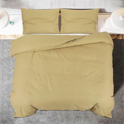 Duvet Cover Set Taupe 135x200 cm Light-weight Microfiber