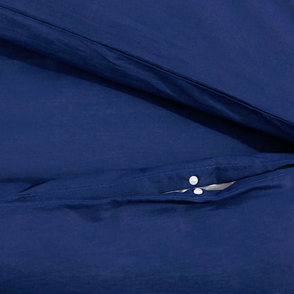 Duvet Cover Set Navy Blue 200x200 cm Light-weight Microfiber
