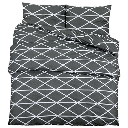 Duvet Cover Set Grey 220x240 cm Cotton