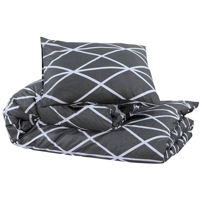 Duvet Cover Set Grey 220x240 cm Cotton