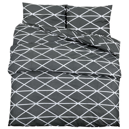 Duvet Cover Set Grey 260x220 cm Cotton