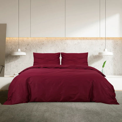 Duvet Cover Set Bordeaux 220x240 cm Cotton