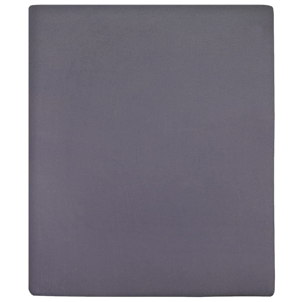 Jersey Fitted Sheet Anthracite 140x200 cm Cotton