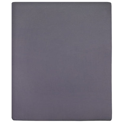 Jersey Fitted Sheet Anthracite 140x200 cm Cotton