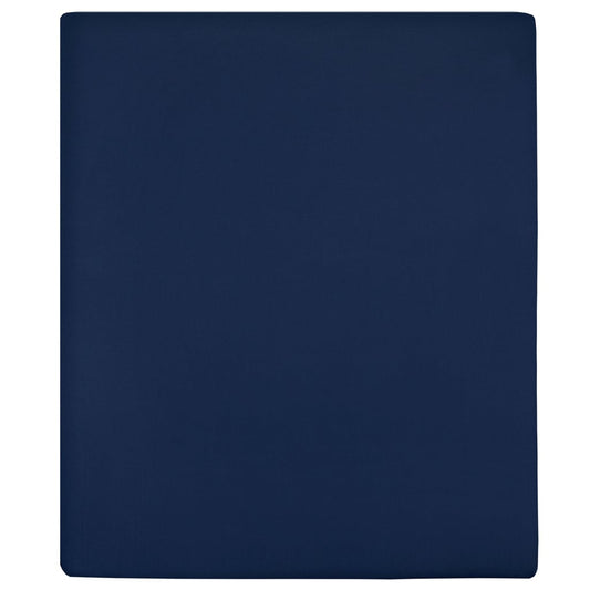 Jersey Fitted Sheet Navy Blue 140x200 cm Cotton