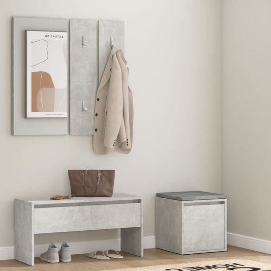 Hallway Furniture Set Concrete Grey Engineered Wood