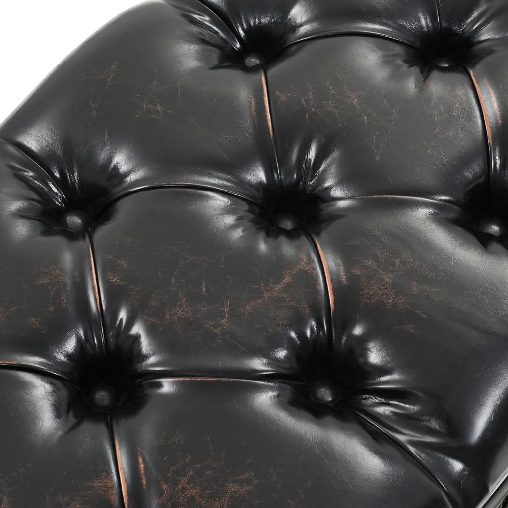 Storage Bench 110 cm Black Artificial Leather