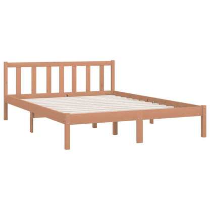 Bed Frame Honey Brown Solid Wood Pine 120x190 cm Small Double