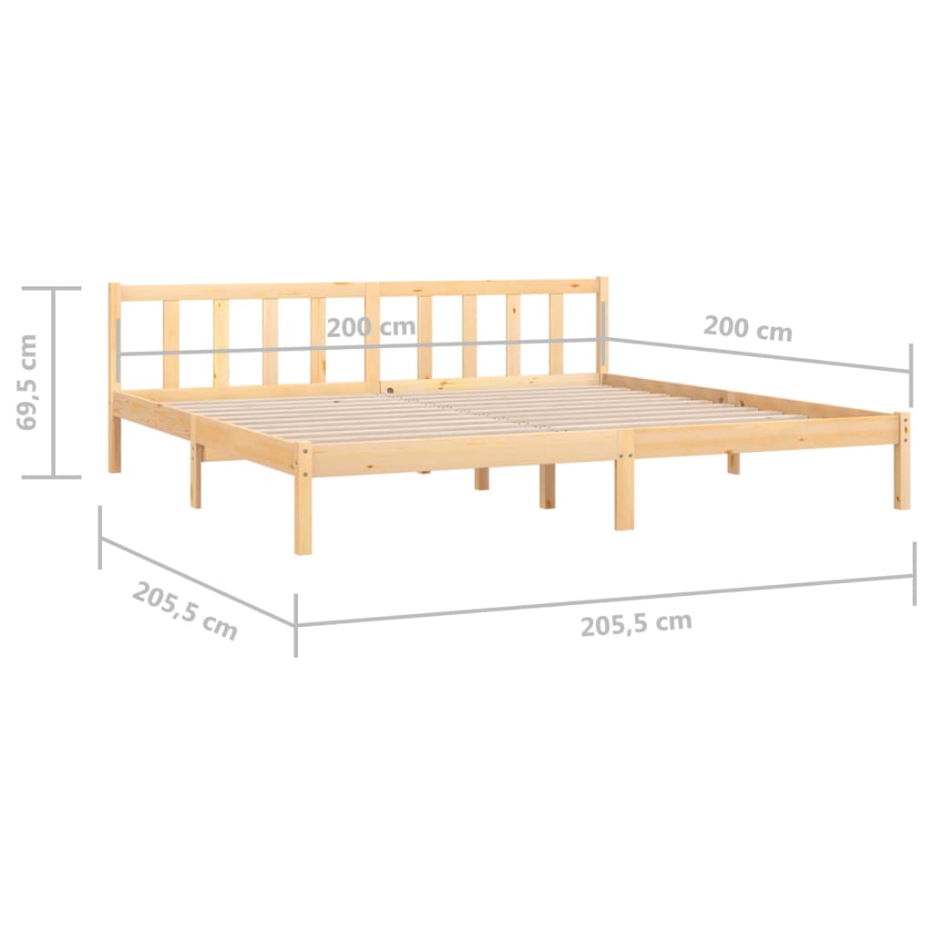 Bed Frame Solid Pinewood 200x200 cm