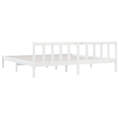 Bed Frame White Solid Pinewood 200x200 cm