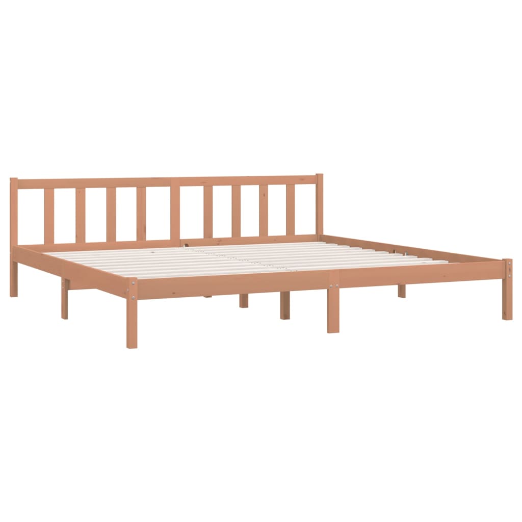 Bed Frame Honey Brown Solid Pinewood 200x200 cm