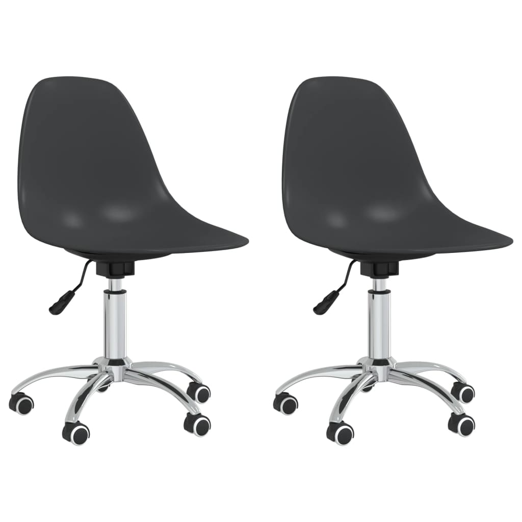 Swivel Dining Chairs 2 pcs Light Grey PP