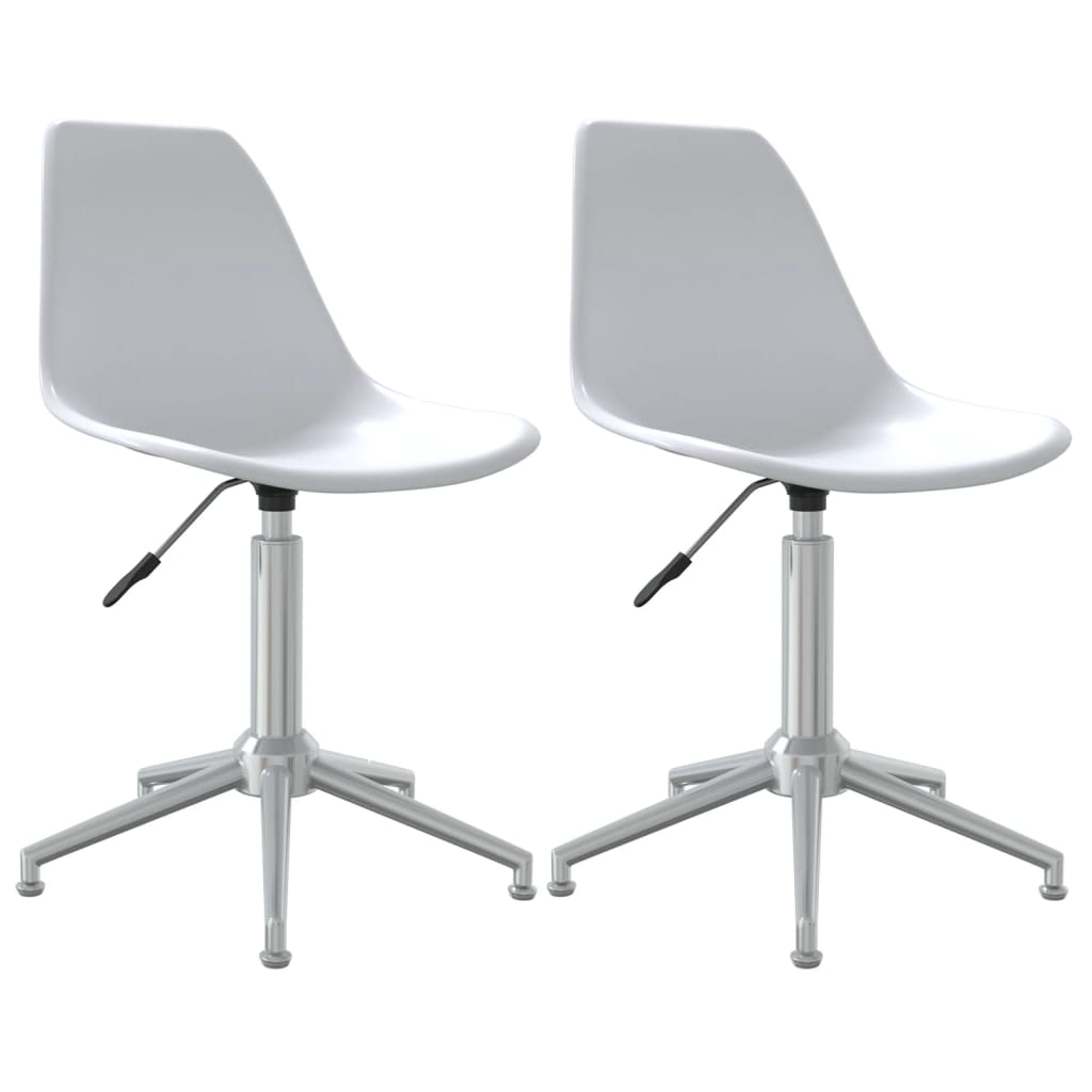 Swivel Dining Chairs 2 pcs White PP