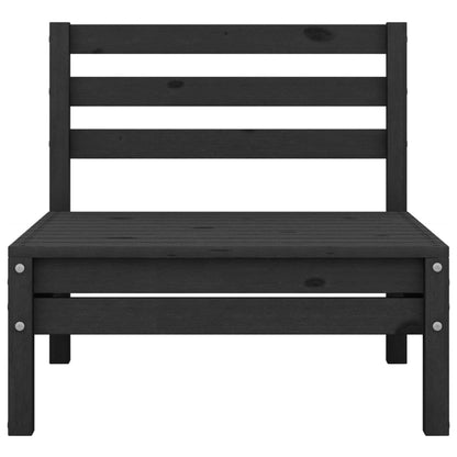 Garden 2-Seater Sofa Black Solid Pinewood