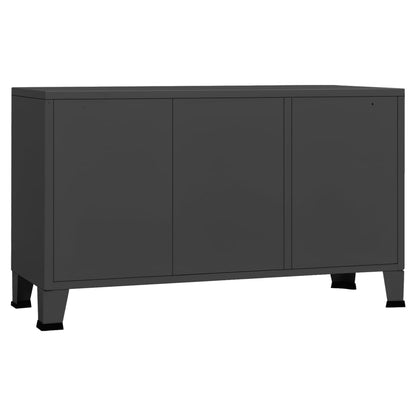 Industrial Sideboard Anthracite 105x35x62 cm Metal and Glass