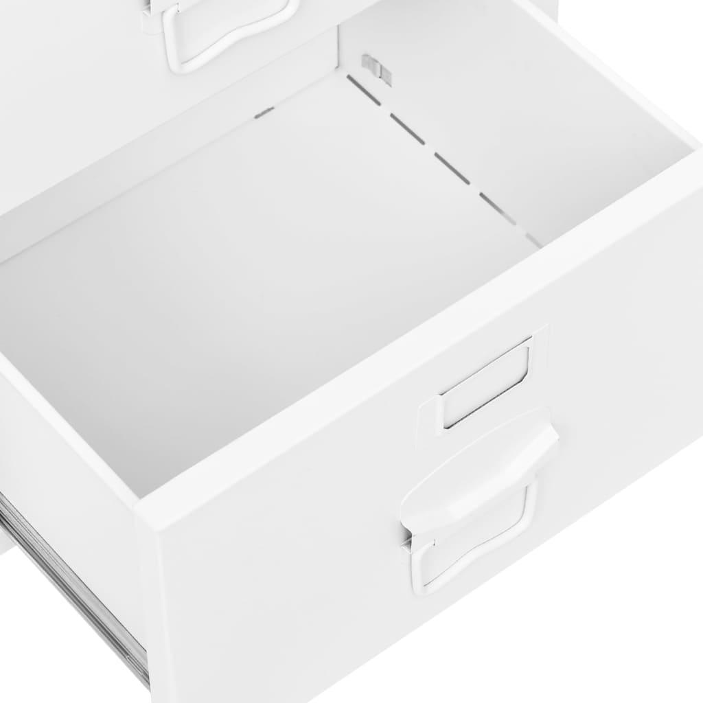 Industrial Desk with Drawers White 105x52x75 cm Steel