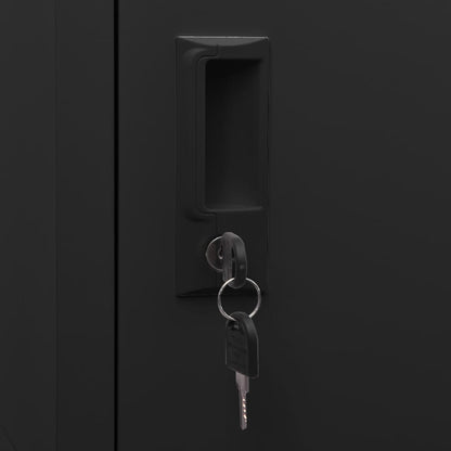 Locker Cabinet Black 38x45x180 cm Steel