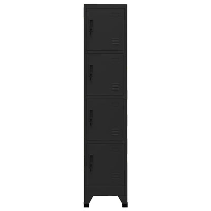 Locker Cabinet Black 38x45x180 cm Steel