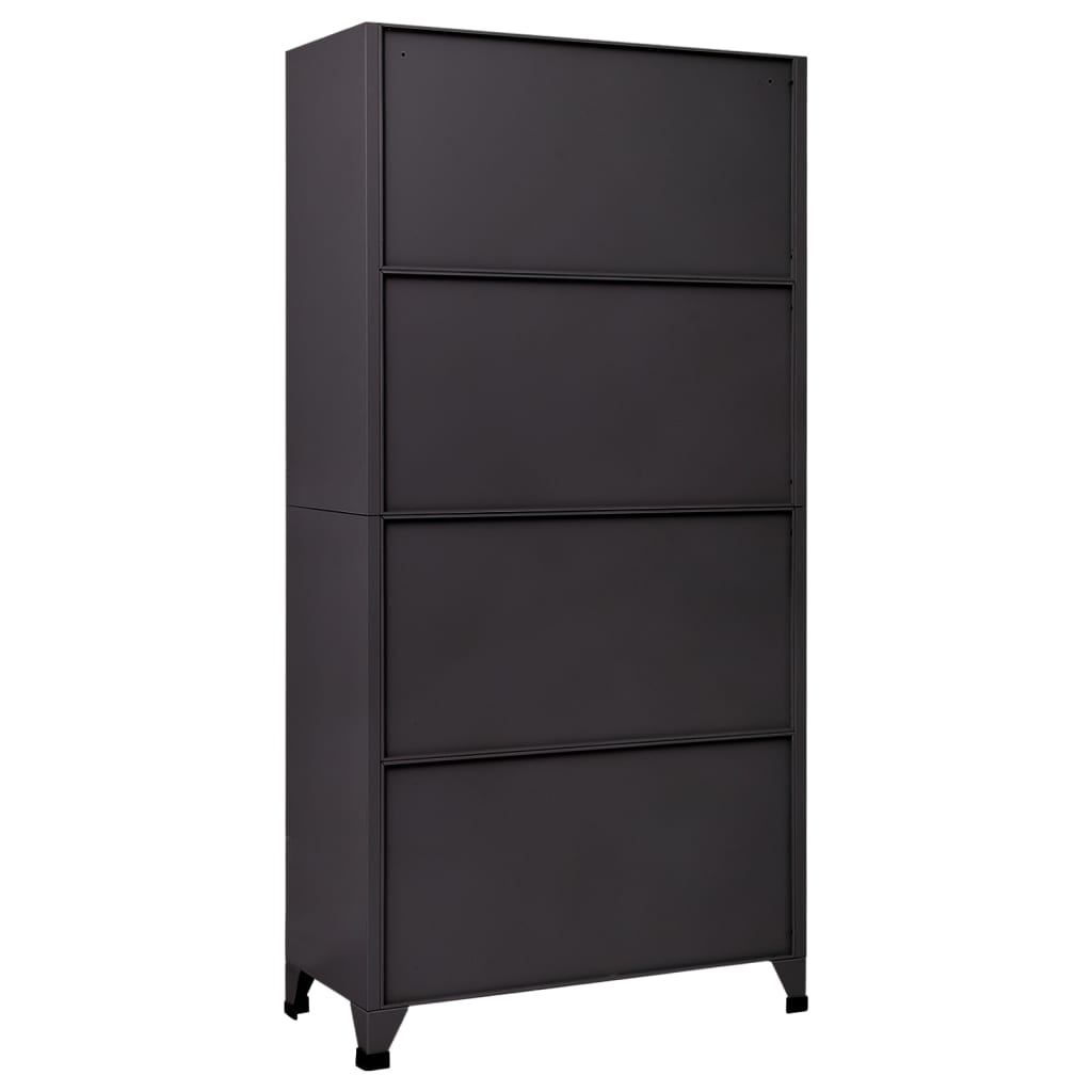 Locker Cabinet Anthracite and Red 90x40x180 cm Steel