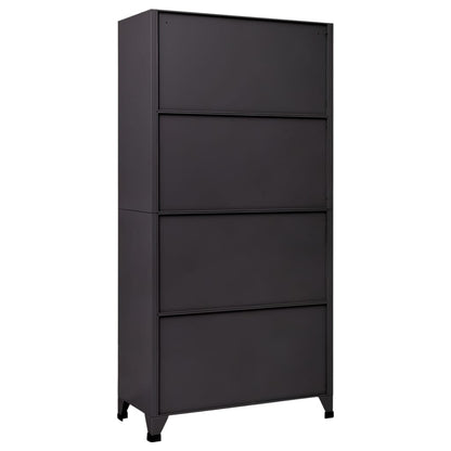 Locker Cabinet Anthracite and Red 90x40x180 cm Steel