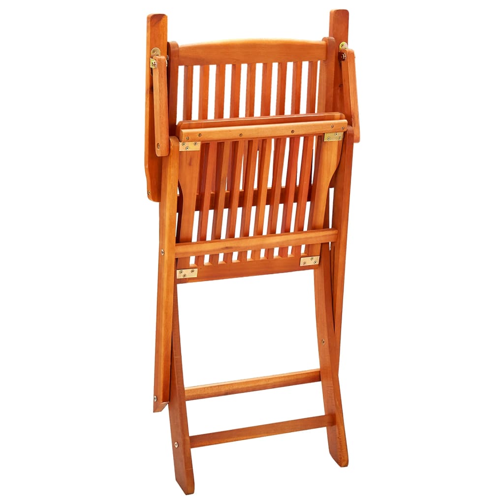 Folding Garden Chairs 8 pcs Solid Eucalyptus Wood