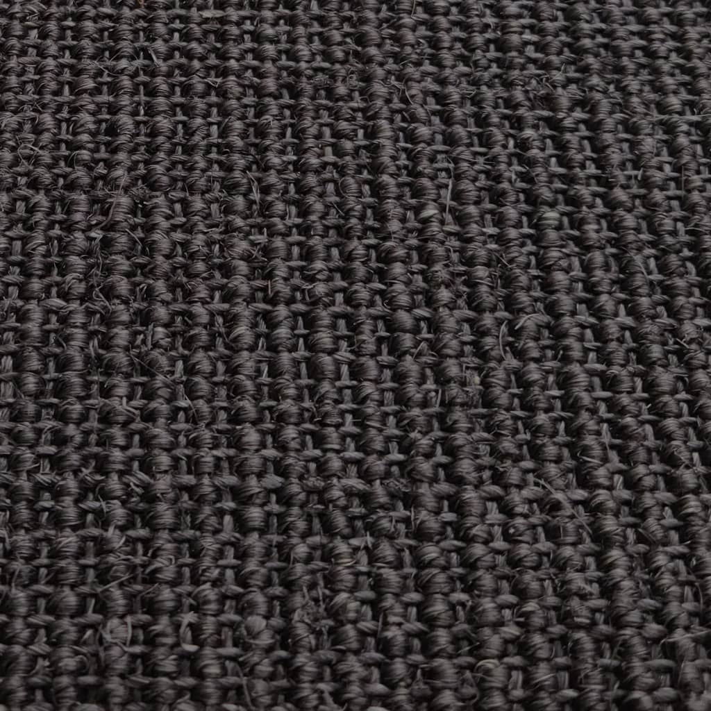 Rug Natural Sisal 80x300 cm Black