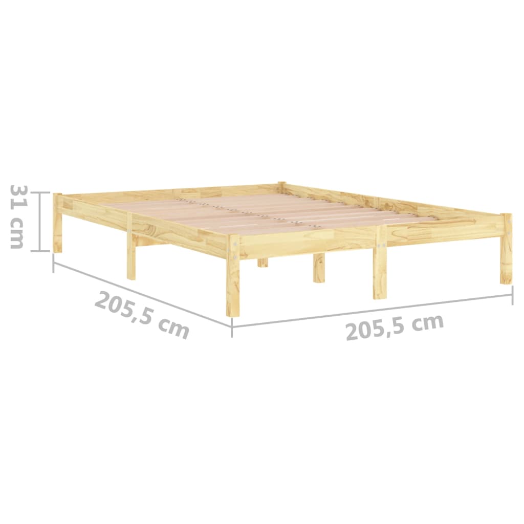 810037 vidaXL Bed Frame without Mattress Solid Wood 200x200 cm