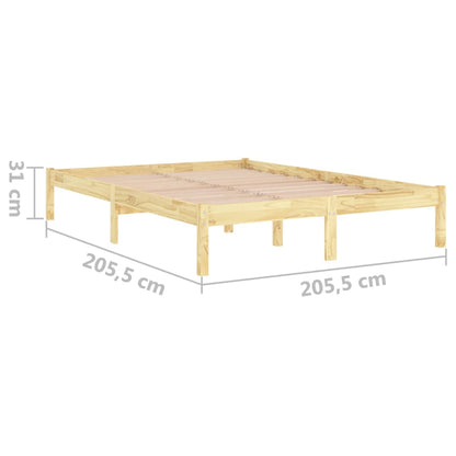 810037 vidaXL Bed Frame without Mattress Solid Wood 200x200 cm