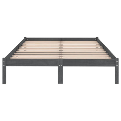 810039 vidaXL Bed Frame without Mattress Grey Solid Wood 200x200 cm