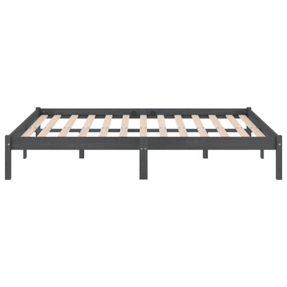 810039 vidaXL Bed Frame without Mattress Grey Solid Wood 200x200 cm