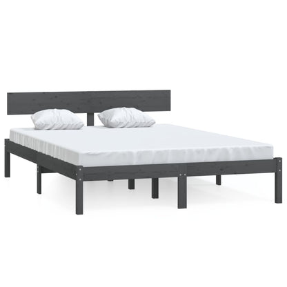 Bed Frame without Mattress Grey Solid Wood Small Double