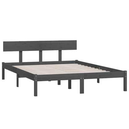 Bed Frame without Mattress Grey Solid Wood Small Double