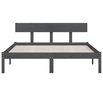 Bed Frame without Mattress Grey Solid Wood Small Double
