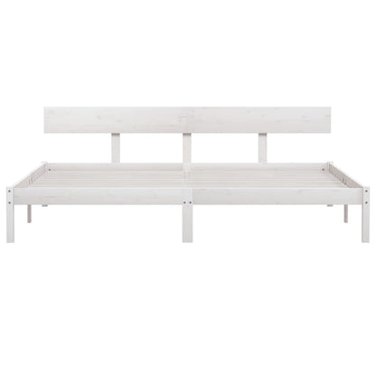 Bed Frame without Mattress White Solid Wood 200x200 cm