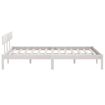 Bed Frame without Mattress White Solid Wood 200x200 cm