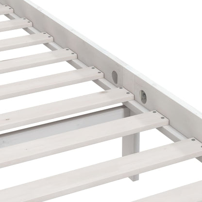 Bed Frame without Mattress White Solid Wood 200x200 cm