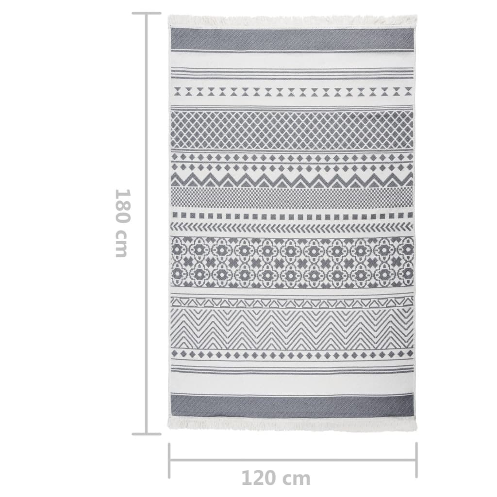 Rug Grey and White 120x180 cm Cotton