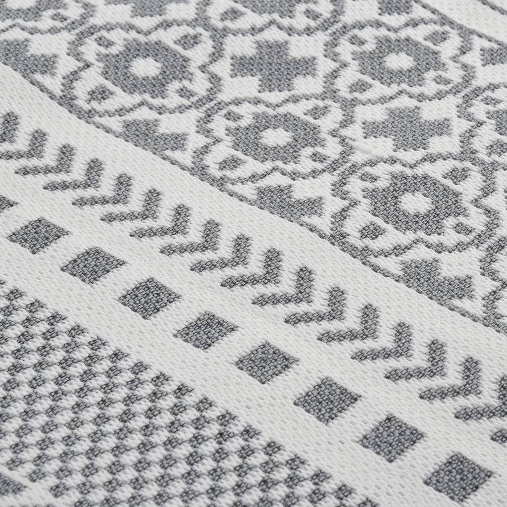 Rug Grey and White 160x230 cm Cotton