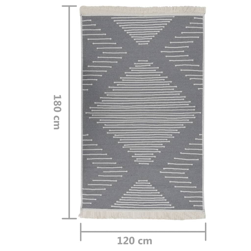 Rug Dark Grey 120x180 cm Cotton