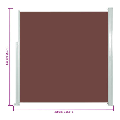 Patio Retractable Side Awning 140x300 cm Brown